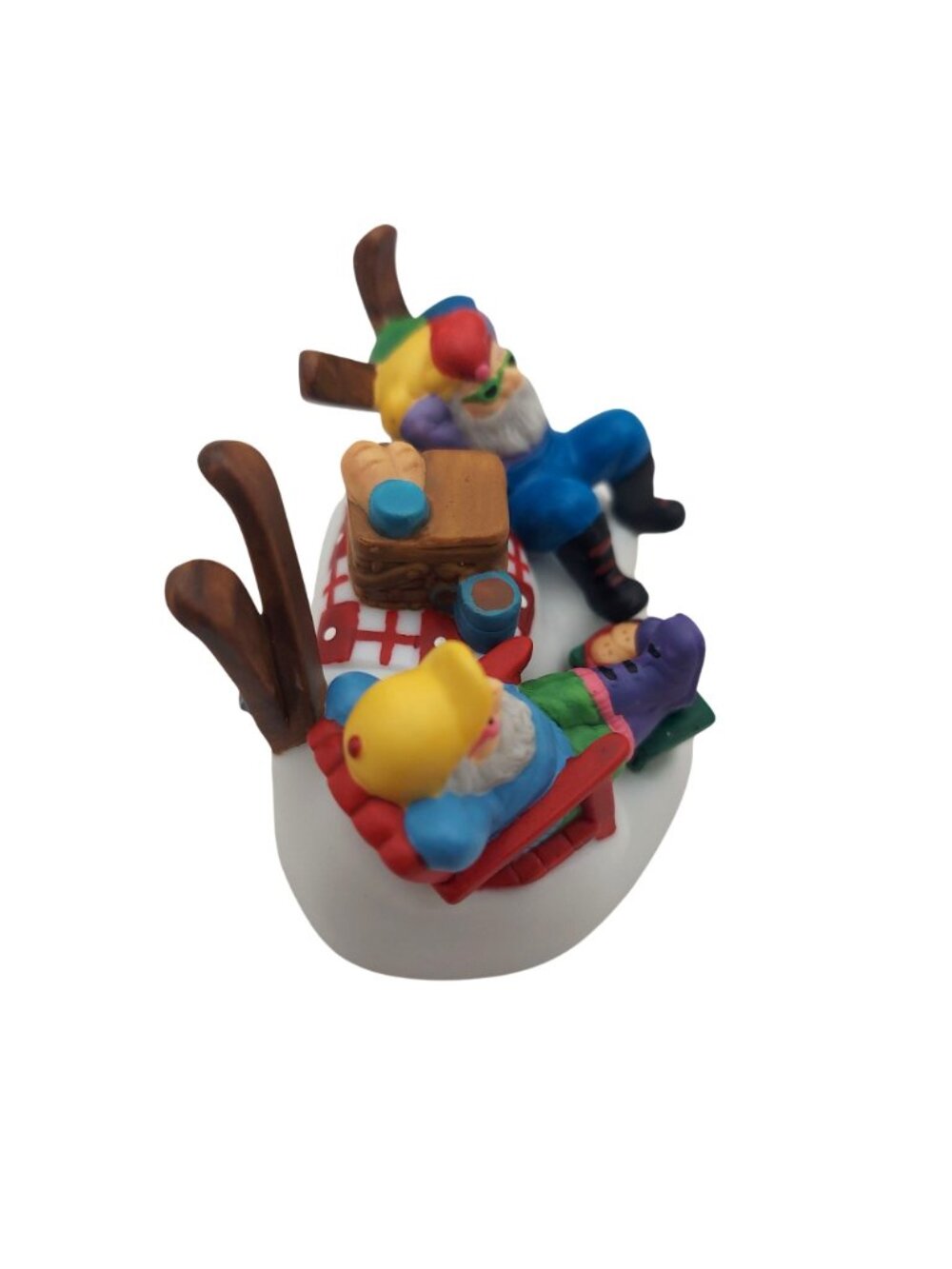 Dept 56 Figurines Set Of 3 North Pole 2000 New Year Downhill Daredevils Ski Bums - Picture 6 of 16